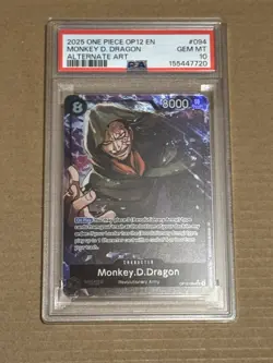 One Piece TCG Monkey.D.Dragon OP12-094 SR Alt Art PSA 10 - Image 1