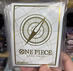 One Piece Card Game TCG Trading white gold BANDAI OFFICIAL Card Sleeves 10PCs - Image 1