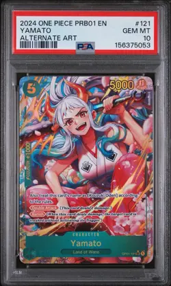 2024 One Piece TCG PRB01 Yamato #121 SEC Alternate Art PSA 10 English - Image 1