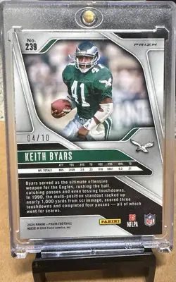 2024 Panini Prizm Keith Byars Gold /10 Philadelphia Eagles Legend - Image 3