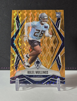 2025 Panini Phoenix Kalel Mullings Rookie Gold Seismic 02/10 SSP Titans #205 - Image 1