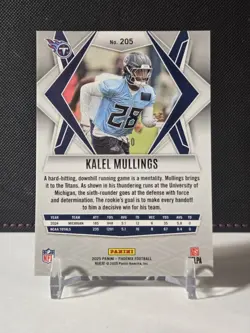 2025 Panini Phoenix Kalel Mullings Rookie Gold Seismic 02/10 SSP Titans #205 - Image 2