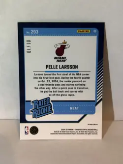 2024 Panini Donruss Optic Rated Rookie Pelle Larsson Gold International 1/10 - Image 2