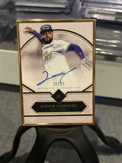 ‘25 Topps Definitive Collection - Gold Framed Autograph Junior Caminero /25 Rays - Image 1