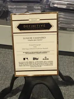 ‘25 Topps Definitive Collection - Gold Framed Autograph Junior Caminero /25 Rays - Image 2