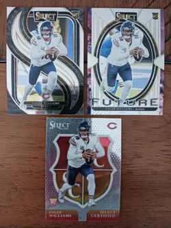 2024 Panini - Select Football Caleb Williams 3 Card Rookie Lot - Image 1