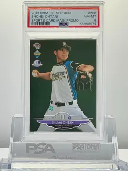 SHOHEI OHTANI 2013BBM 1ST VERSION SPORTS CARD MAG.PROMO #208 PSA8!LOWPOP!(RC) - Image 4