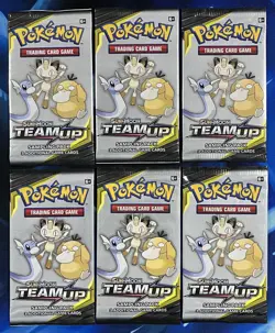 Sun & Moon Team Up Booster Pack Fun Pack 3 Card Nm M Sampling Pack Sample Lot X6 - Image 1