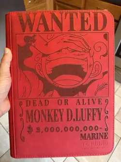 One Piece DEEP ENGRAVING Luffy Wanted Poster Engraved Card Binder - Image 1
