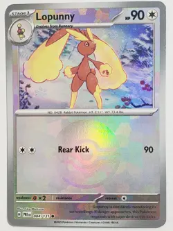 POKEBALL HOLO Lopunny 084/131 NM / M Prismatic Evolutions Pokemon Card - Image 1