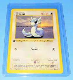 Dratini 26/102 1999 1st Edition Base Set Shadowless Pokemon Card Vintage WOTC - Image 1