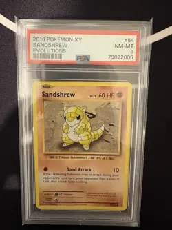 The Pokemon Company 2016 Pokemon TCG Evolutions Sandshrew 54/108 PSA 8 - Image 1