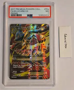2017 Pokemon Mega Powers Collection Promo 55a/111 Fa/M Lucario Ex PSA 7 - Image 3