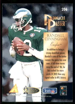 1995 Pinnacle #206 Randall Cunningham Trophy Collection - Image 2