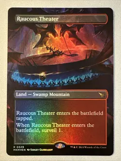 MTG / Raucous Theater / MKM / #329 / FOIL (Borderless) / Rare / NM - Image 1