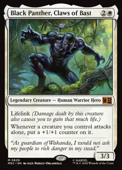 BLACK PANTHER, CLAWS OF BAST Mythic Foil Marvel Super Heroes Commander NM MTG - Image 1