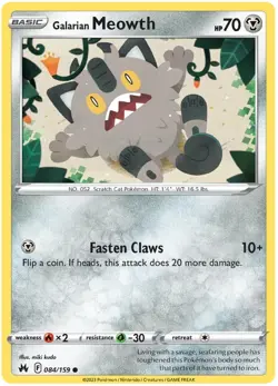 Galarian Meowth 084/159 Common Crown Zenith - Image 1