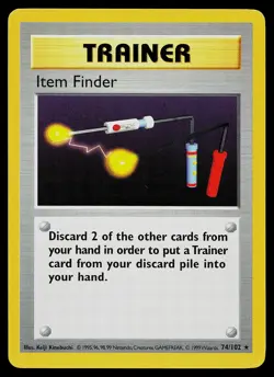 Pokemon Card - Item Finder Base Set Shadowless 74/102 Rare - Image 1