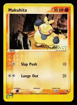 Makuhita 56/109 Reverse Holo EX Ruby and Sapphire Pokemon Card - Image 1