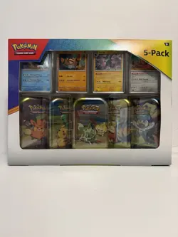 Pokemon TCG 2023 Paldea Friends Mini Tin 5 Pack Costco Exclusive - Image 1