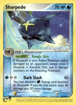 Sharpedo 22/109 Rare Ruby & Sapphire Pokemon Lightly Played - Image 1