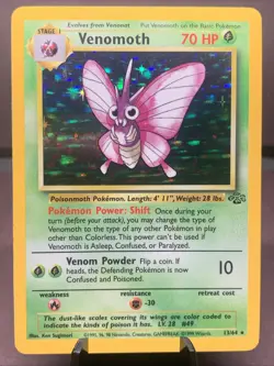 Pokemon TCG Venomoth 13/64 Jungle Holo Rare 1999 VTG WOTC LP+ - Image 1
