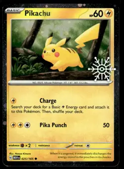 Pokemon TCG 2025 Advent Calendar Promo #025/165 Pikachu NM - Image 1