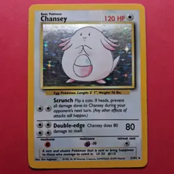 Chansey 3/102 Holo Rare Base Set Unlimited Pokemon MP - Image 1