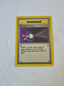 Energy Retrieval 81/102 Uncommon Base Set Unlimited Pokemon Moderately Played - Image 1
