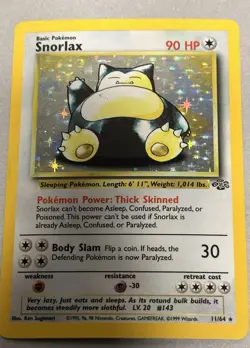 Pokemon TCG Snorlax 11/64 Jungle Holo 1999 - Image 4