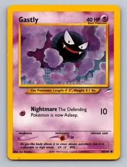 Gastly 65/105 Common Neo Destiny Pokemon Unlimited Lightly Played - Image 1