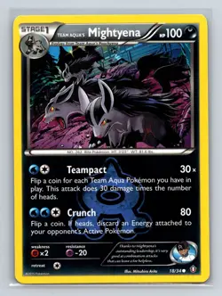 Team Aqua's Mightyena 18/34 Common Double Crisis Pokemon Lightly Played - Image 1