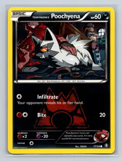 Team Magma's Poochyena 17/34 Common Double Crisis Pokemon Lightly Played - Image 1