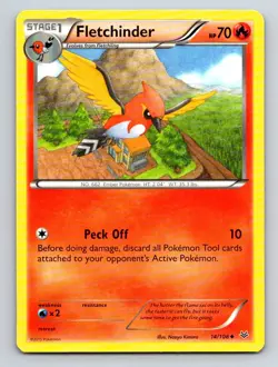 Fletchinder 14/108 Uncommon Roaring Skies Pokemon Lightly Played - Image 1