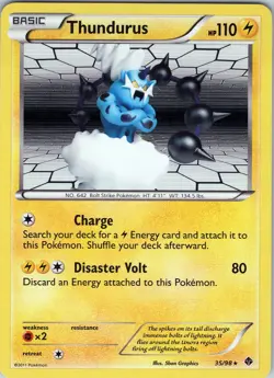 Thundurus 35/98 - Pokemon TCG Black & White 2: Emerging Powers - Holo Rare (LP) - Image 1