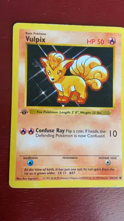 Pokemon Vintage - Vulpix Base Set (Shadowless) 68/102 1st Edition - Image 1