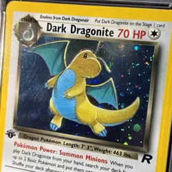 Dark Dragonite Pokemon Rocket 1st Edition 5/82 Holo Rare PSA 6 (clean & resendU) - Image 2