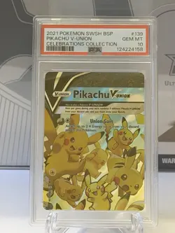 2021 Pokemon Pikachu V-Union Celebrations Collection Promo PSA 10 #SWSH139 - Image 1