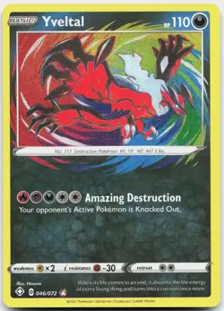 Yveltal 046/072 Amazing Rare Shining Fates Pokemon Holo Near Mint - Image 1