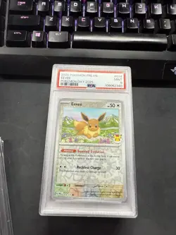PSA 9 Mint Eevee Pokemon Day 2025 Reverse Holo 074 2025 Pokemon PRE EN - Image 1