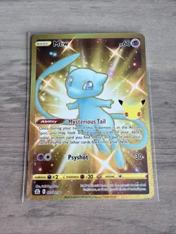 Pokemon TCG Mew (Gold) Secret Rare Holo 25th Anniversary Collection NM - Image 1