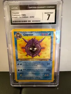 CGC 7 Pokemon Fossil Set 1st Edition (1999) Cloyster 32/62 - Image 1