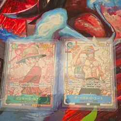 Bandai One Piece Card Game OP13 sec alt art 2-Card Lot JP Luffy Ace - Image 1