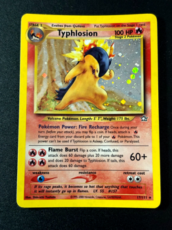 Typhlosion 17/111 Holo Pokemon TCG Neo Genesis MP/HP Card - Image 1