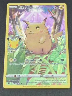 Pokemon Pikachu TCG 2021 Holo Full Art NM Celebrations Card 005/025 - Image 1