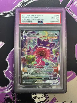 Pokemon 2021 Gengar VMAX 271/264 Alt Art Fusion Strike PSA 10 GEM MINT - Image 1