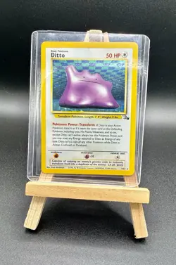 Pokemon TCG Ditto Fossil Holo Rare Card 3/62 Unlimited Vintage NM/LP - Image 1