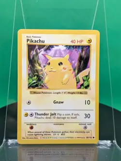 Pikachu Red Cheeks 58/102 Shadowless Base Set Common 1999 English Pokemon WoTC - Image 1