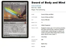 Sword of Body and Mind - Scars of Mirrodin - 2010 - Free Bonus Card Included!!! - Image 1
