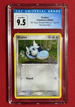 Pokemon Dratini 52/109 Reverse Holo EX Team Rocket Returns CGC 9.5 - Image 1